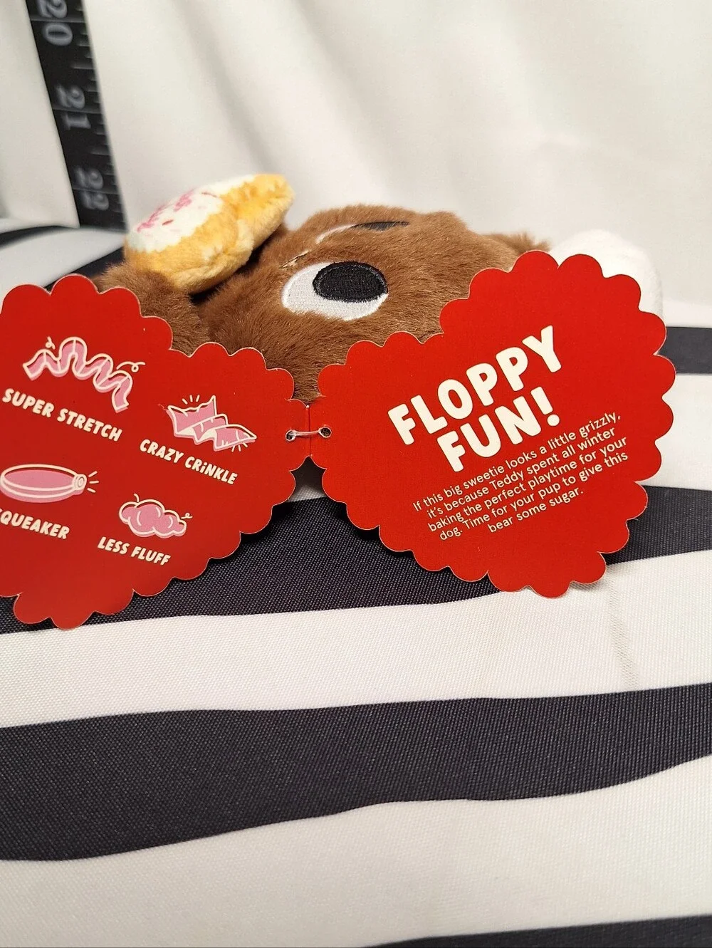 NWT Bark Sweetie Pie Macarons and Teddy Baker Dog Toys, 2 Pack, S
